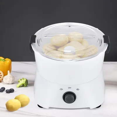 Obrázok produktu pre Škrabka na zemiaky – Elektrická škrabka na zemiaky – Motor 85 W – Kovové čepele – Automatické šúpanie – Biela