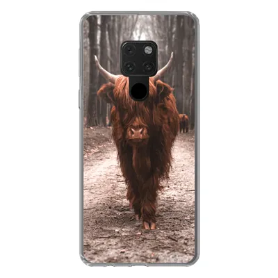 Produktbild von MuchoWow® Handyhülle Schutzhülle Hülle für Huawei P40 Lite Schottischer Hochländer - Wald - Kuh - Tiere - Natur Silikon Softcase Handy Hülle - Handy