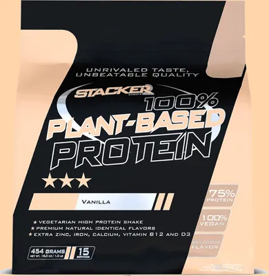 Produktbild von Stacker2 100% Plant-Based Protein (454g) Vanilla - Eiweiße - Veganes Eiweiß