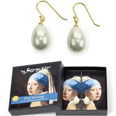 Immagine prodotto di Orecchini ispirati al dipinto "La ragazza con l'orecchino di perla" di Vermeer.