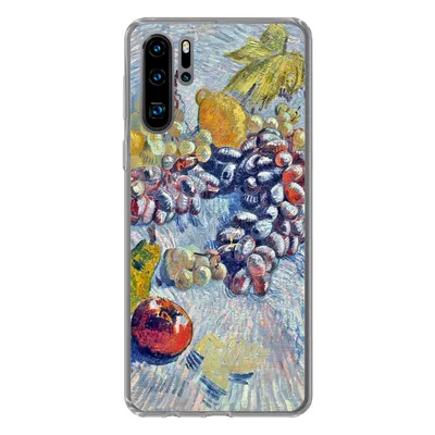 Produktbild von MuchoWow® Handyhülle Schutzhülle Hülle für Huawei P30 Pro Weintrauben, Zitronen, Birnen und Äpfel - Vincent van Gogh Silikon Softcase Handy Hülle - Schutzdeckel