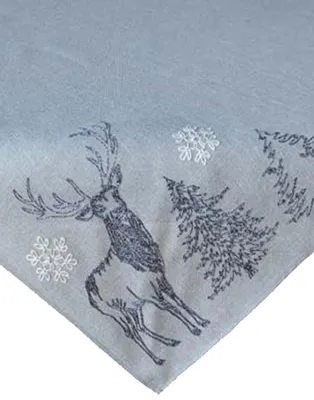 Produktbild von Mitteldecke Stickerei 85x85 cm Hirsch Weihnachtstischdecke Tischdeko
