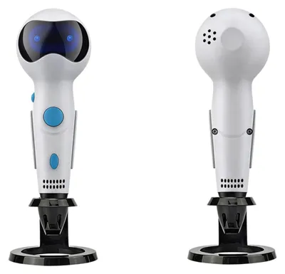 Produktbild von Zimilo 3D-Stift Roboter-Design, Sprachansage, PLA-Filament, 2 Geschwindigkeiten, LED-Anzeige, Micro-USB, 3D-Zeichenstift, Kinder, Weiß