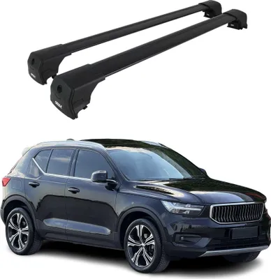 Image de Barres De Toit Transversales pour Volvo XC40 2018-2023 Aluminium Noir ABE