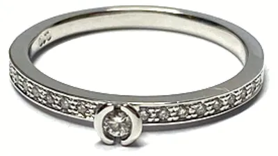 Produktbild von Ring 585 Weißgold Brillanten 0,1ct W/si Solitär Verlobungsring Diamant #55