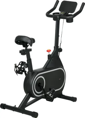 Produktbild von SPORTNOW Heimtrainer, Fitnessfahrrad mit einstellbarem Widerstand, LCD-Bildschirm, geräuschloses Schwungrad und Flaschenhalter, Tragkraft 150 kg, für Heim-Fitness-Training, Schwarz