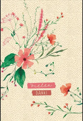Produktbild von Danke Green Line Postkarte im Format 11 x 16,5 cm "Blumen"