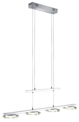 Produktbild von LED Pendelleuchte, 4-flammig, Metall Glas, chrom, H 93 cm
