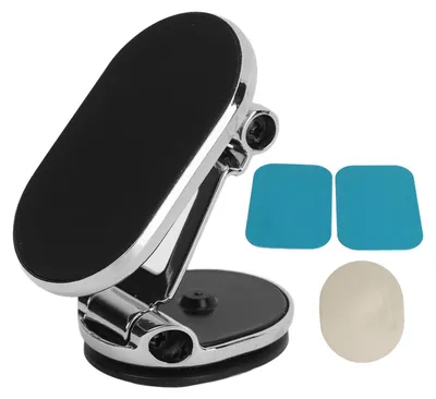 Zdjęcie produktu dla Magnetyczny uchwyt do telefonu komórkowego do samochodu, uchwyt magnetyczny, obrót o 360°, uniwersalny uchwyt na deskę rozdzielczą, do samochodu, srebrny