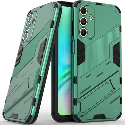 Produktbild von Armor Hülle für Samsung Galaxy A15 5G/4G, Hybrid PC TPU Bumper Stoßfestes Schutzhülle mit Standfunktion Grün
