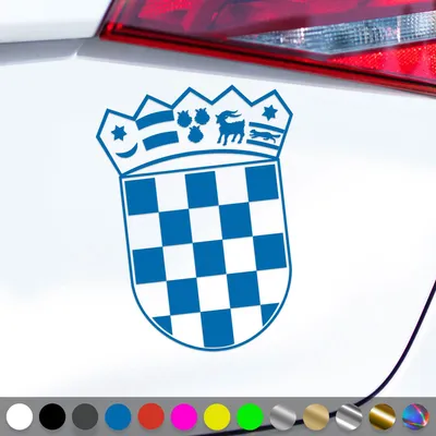 Produktbild von PantherPixel Kroatien Aufkleber Wappen Croatia Hrvatska Sticker Auto Geschenkidee Farbe Blau