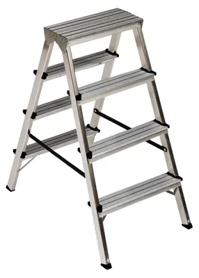 Produktbild von Haushaltsleiter Doppelleiter 2x4 Stufen Aluminium 120 kg Belastung