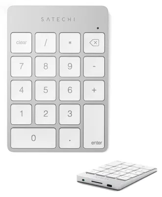 Produktbild von Numerischer Ziffernblock Nummernblock - 18 Tasten - Bluetooth 3.0 - Wiederaufladbar über USB-C - Silber