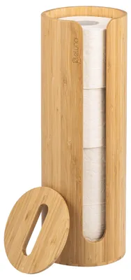 Obrázok produktu pre Úložný priestor na toaletový papier eluno, určený pre 4 rolky, okrúhly, vyrobený z bambusu