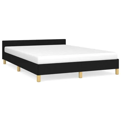 Image de vidaXL Cadre de lit sans matelas noir 140x190 cm Tissu