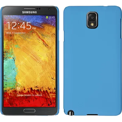 Produktbild von PhoneNatic Case kompatibel mit Samsung Galaxy Note 3 - Hülle hellblau gummiert Hard-case + 2 Schutzfolien