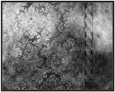 Produktbild von Wallario Wandbild Schnörkelmuster in grau, Größe: 40,30 x 50,30 cm, Poster mit schwarzem Aluminiumrahmen