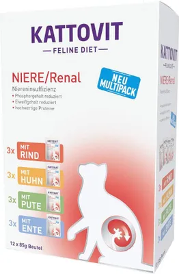 Zdjęcie produktu dla Kattovit Niere/Renal, Dorosły, Wołowina, Kurczak, Kaczka, Turcja, 85 g