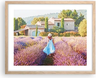Produktbild von Gerahmtes Poster - Rahmen in heller Eiche - Boho Heidekraut Frau - 50x40 cm - Wand Bild - Wanddeko - Wandbilder - Kunstposter - Wandposter - Bilderrahmen - Bilder - Kunstdruck - P2NAA50x40-4420