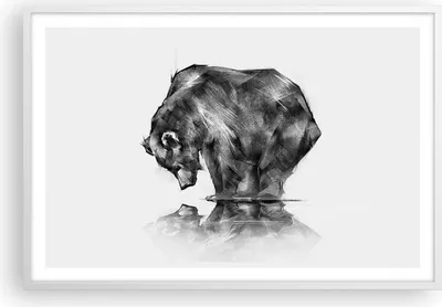 Produktbild von Gerahmtes Poster - Weißer Rahmen - Bär Tier - 91,5x61 cm - Wand Bild - Wanddeko - Wandbilder - Kunstposter - Wandposter - Bilderrahmen - Bilder - Kunstdruck - Wanddekoration - Wandbild P2WAA91x61-3921