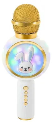 Produktbild von Izoxis 27047 Kabelloses Bluetooth-Karaoke-Mikrofon „Hase“, 800 mAh, weiß