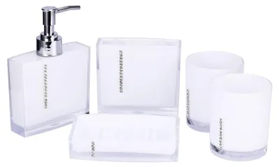 Immagine prodotto di Solidchoice - Set da bagno in acrilico composto da 5 pezzi: portasapone e porta spazzolino