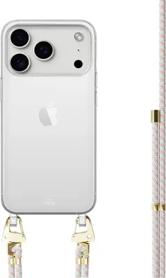 Produktbild von Aqua Pink Transparant Cord Hülle  - Kompatibel mit iPhone 17 Pro Max