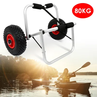 Obrázok produktu pre SWANEW Kajak vozík Kajaky Skladací kanoe vozík Transportný vozík Lodný vozík Napínacie popruhy SUP Hliníkový prívesný vozík na čln Surf vozík pre kanoe Surfboard Skladací čln