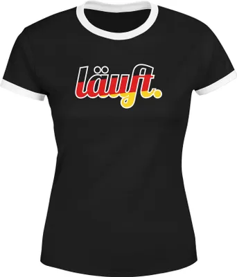 Produktbild von Herren WM-Shirt Läuft - Deutschland Fußball Fan-Shirt - Edition 2018 Moonworks®  schwarz-weiß XL