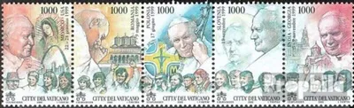 Produktbild von Briefmarken Vatikanstadt 2000 Mi 1353-1357 Fünferstreifen (kompl.Ausg.) postfrisch Die Weltreisen