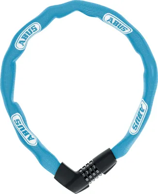 Produktbild von ABUS Kettenschloss Tresor 1385 – Zahlenschloss aus gehärtetem Stahl – 7 mm starke Vierkantkette – ABUS-Sicherheitslevel 7 – 85 cm – Blau
