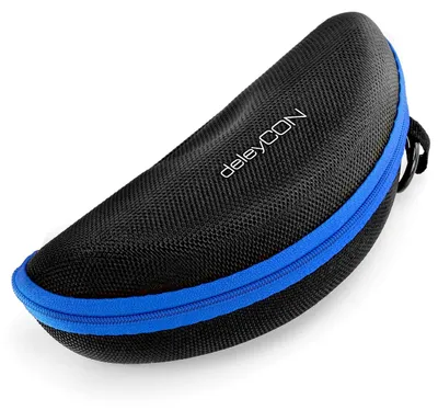 Produktbild von deleyCON Brillenetui Hardcase Hartschale Brillenbox - Schwarz Blau