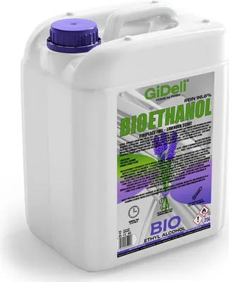 Zdjęcie produktu dla Bioetanol o zapachu lawendy 96,6% 25 l do kominków uniwersalnych, bez dymu i sadzy GiDeli