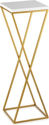 Produktbild von HowHomely Modern Pflanzenständer, Blumenhocker aus Metall Gold 80 cm Höhe - Blumenständer für das Haus