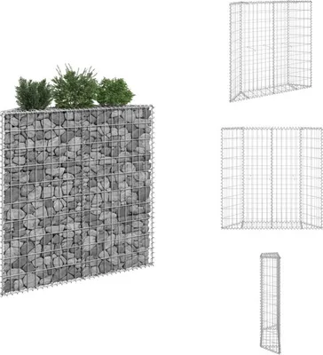 Immagine prodotto di vidaXL Gabion letto rialzato di forma trapezoidale in acciaio zincato 100x20x100 cm - Vasi e fioriere