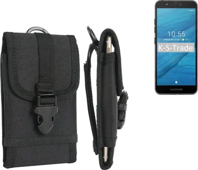 Produktbild von K-S-Trade Holster Handy Hülle kompatibel mit Fairphone Fairphone 3 Holster Handytasche Gürtel Tasche Schutz Hülle Robust Outdoor schwarz