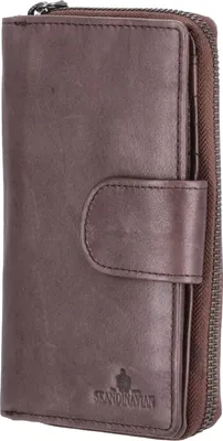Produktbild von The Skandinavian Brand Damen Reißverschluss Börse Leder coffee : 30-braun Farbsortierung: 30-braun