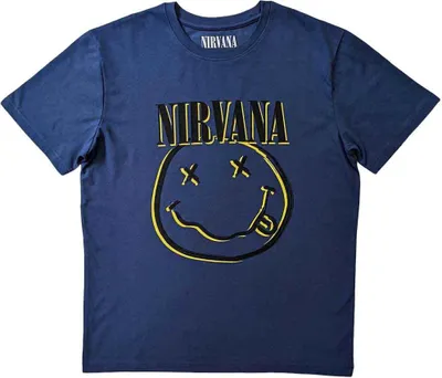 Produktbild von Nirvana Inverse Happy Face Sky Blue XL T-Shirt