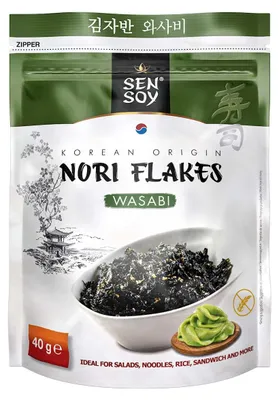 PŁATKI NORI WASABI BEZGLUTENOWE 40 g - SEN SOY