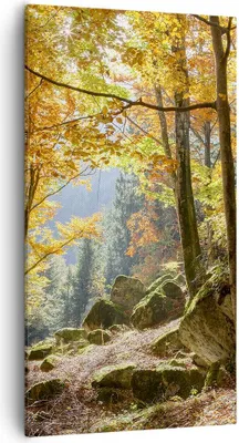 Produktbild von Bild auf Leinwand - Leinwandbild - Herbst berg wald natur - 55x100cm - Wand Bild - Wanddeko - Leinwanddruck - Bilder - Kunstdruck - Wanddekoration - Leinwand bilder - Wandkunst - PA55x100-2713
