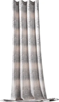Produktbild von heimtexland ® Ösenschal Deko Vorhang Gingko Blatt Jacquard Dekoschal Gardine blickdicht HxB 245x140 Typ795 Silber