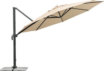 Schneider Ampelschirm Gartenschirm Rhodos Grande Ø 400 cm rund natur