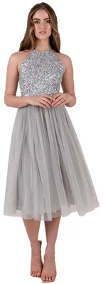 Produktbild von Maya Deluxe Damen Womens Ladies Midi With Halter Neck Tulle For Evening Graduati