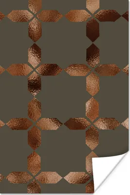 Produktbild von MuchoWow® Poster Muster - Bronze - Grün - Luxus 20x30 cm - Papierdruck