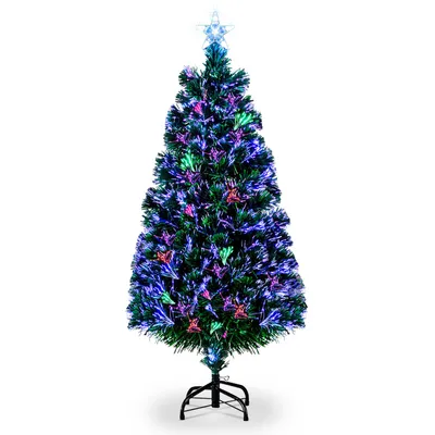 Produktbild von LEADZM 120cm Künstlicher Weihnachtsbaum mehrfarbigen LED mit Schneeflocke et Sternspitze, 120 Spitzen