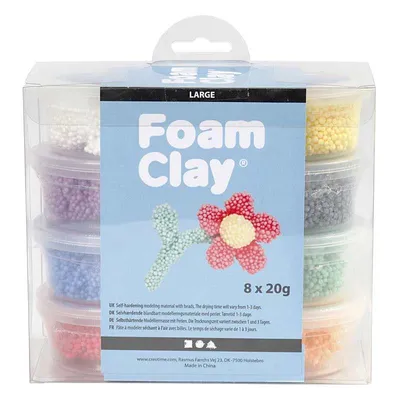 Productafbeelding van Foam Clay modelleerklei set - diverse kleuren - 8x20g - creatief speelgoed