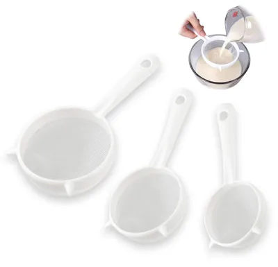 Kunststoff-Sieb-Set, 3-teilig, feinmaschig, wiederverwendbar