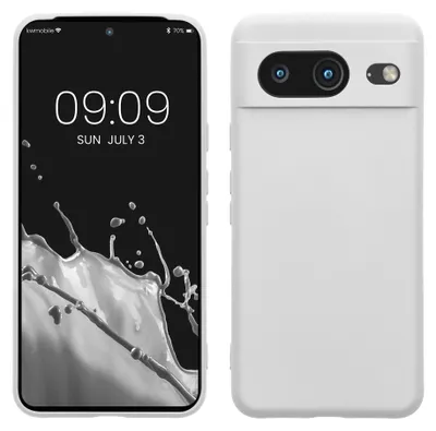 Produktbild von kwmobile Slim Case kompatibel mit Google Pixel 8 Hülle - Handyhülle aus Silikon in Weiß