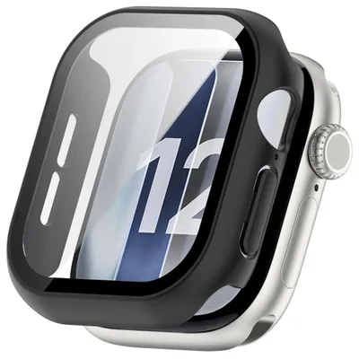 Produktbild von Smartwatch Hülle + 9H Schutzglas für Apple Watch Series 12 46mm Cover Schwarz