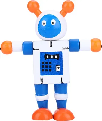 Immagine prodotto di Personalità Carino robot giocattolo in legno per l'apprendimento e lo studio per i bambini (bianco)